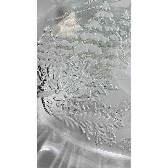 Mikasa Winter Dreams Frosted Canape Tray 17 3/4” Serving Thick Plate Vintage - Picture 9 of 16
